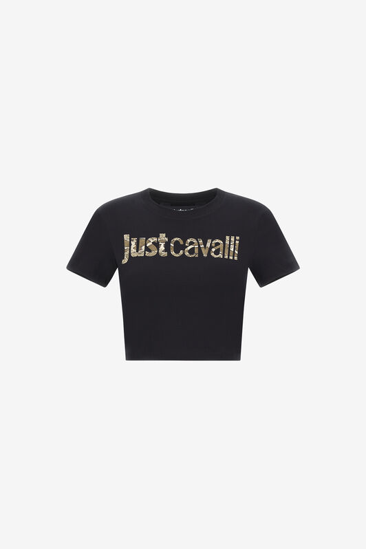JC Just Cavalli Logo T-Shirt JC Just Cavalli Logo T-Shirt Black RKT861-RK367