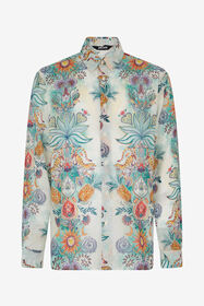 JC Camicia Con Stampa Tropical Garden TURCHESE CHIRO WFM016-WF164