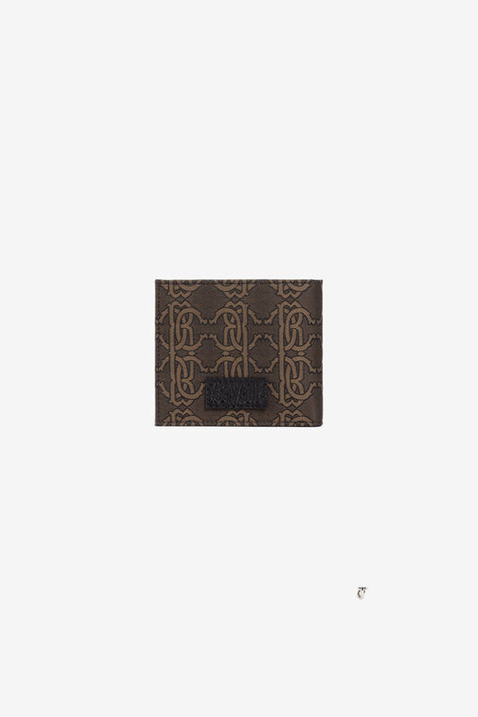 RC RC Monogramm-Jacquard-Geldbörse mit zweifacher Umschlagklappe RC RC Monogramm-Jacquard-Geldbörse mit zweifacher Umschlagklappe Braun PRA005-DJ001