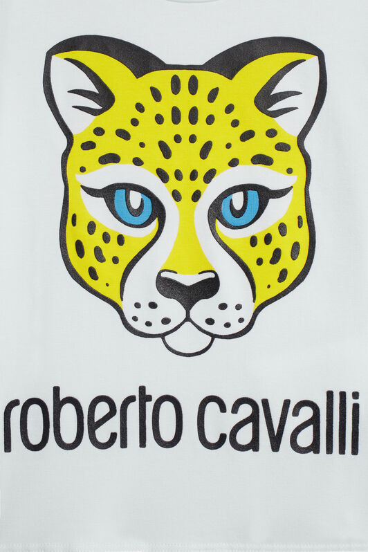 JU T-shirt à imprimé Cartoon Leopard WHITE IJT691-JV025
