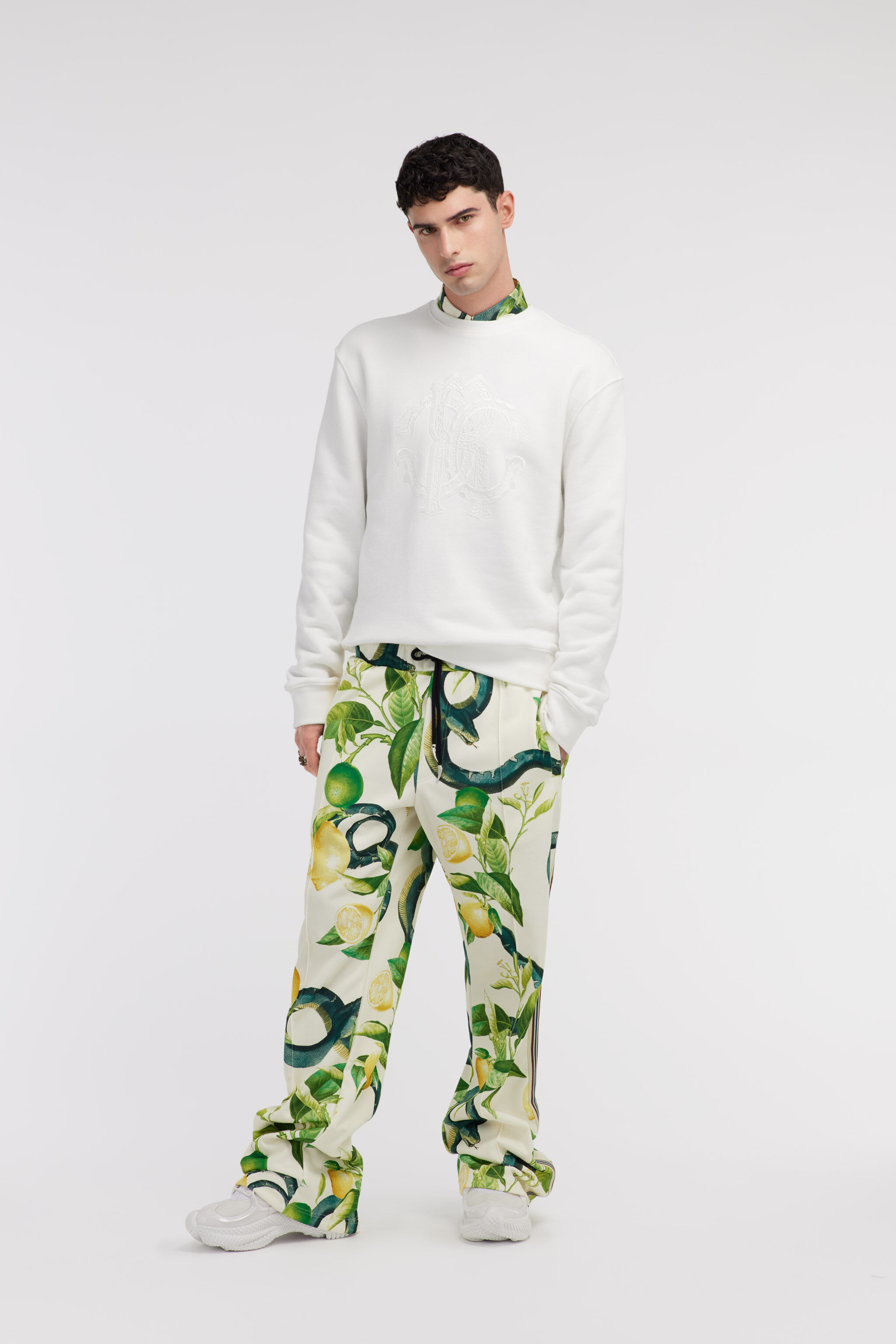 RC White Sweatshirt With Monogram RC Embossed Logo White SRT68C-CF050