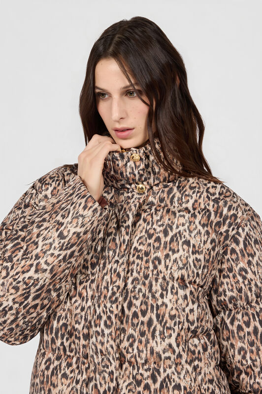 JC Reversible Leopard Print Puffer Jacket BEIGE VFT312-VF462