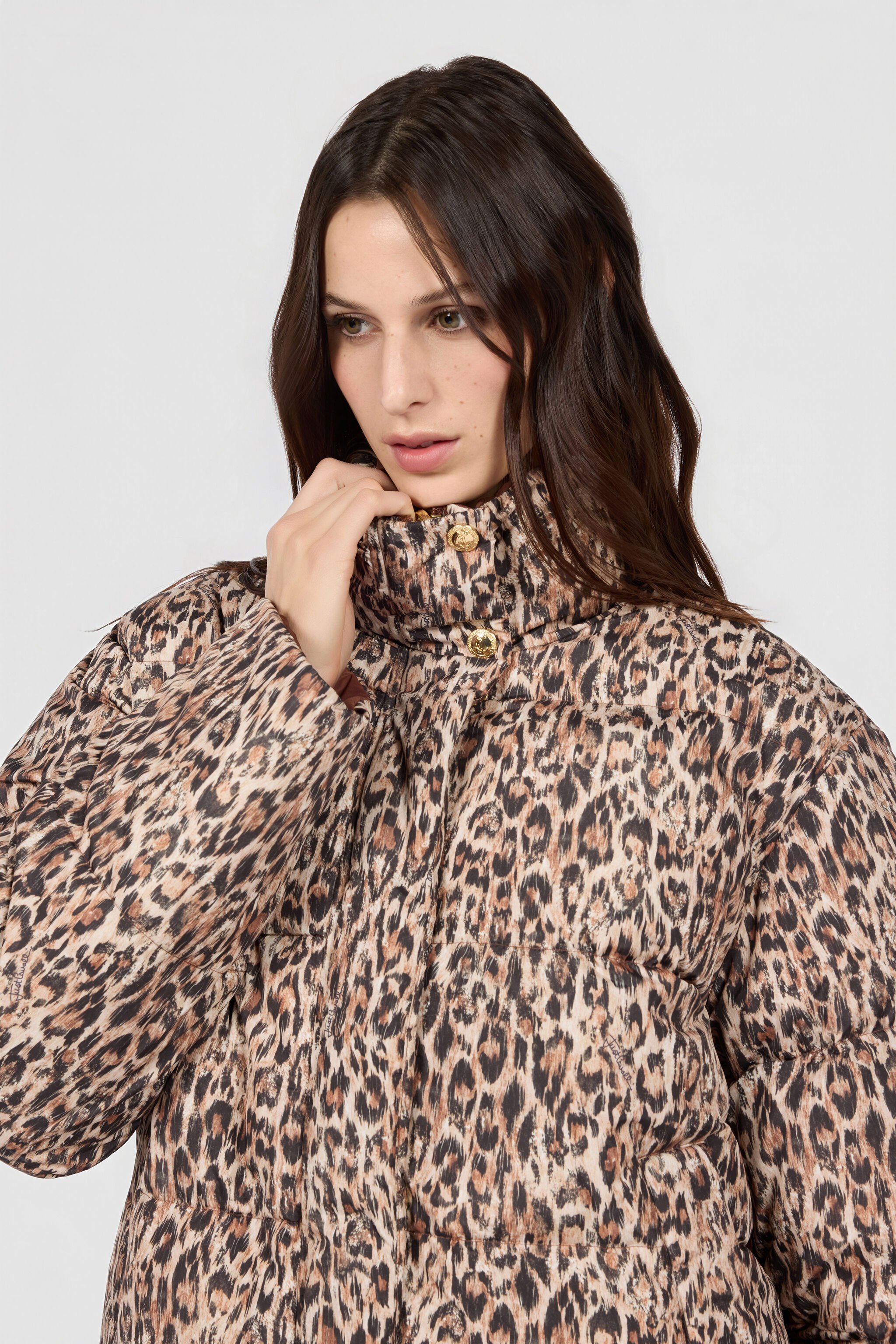 JC Reversible Leopard Print Puffer Jacket BEIGE VFT312-VF462