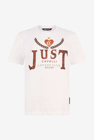 ${brand} T-shirt blanche avec imprimé logo animalier ${colorDescription} ${masterID}