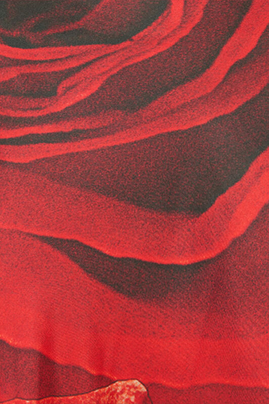 RC Langes Kleid Mit Print Rose Rot UKT123-4QN48