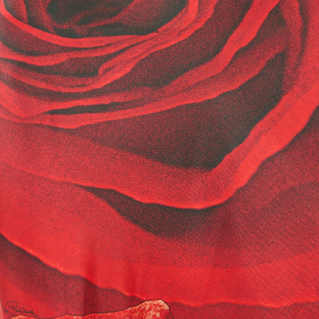RC Langes Kleid Mit Print Rose Rot UKT123-4QN48