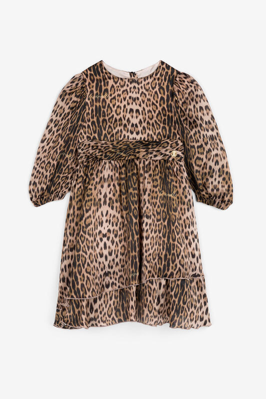 JU Leopard-Print Silk Dress JU Leopard-Print Silk Dress Light brown RJT123-2NF65