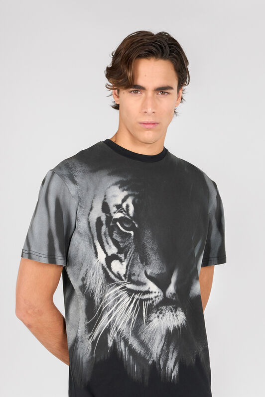 RC Tiger print T-shirt BLACK/WHITE OOT60H-JFO62