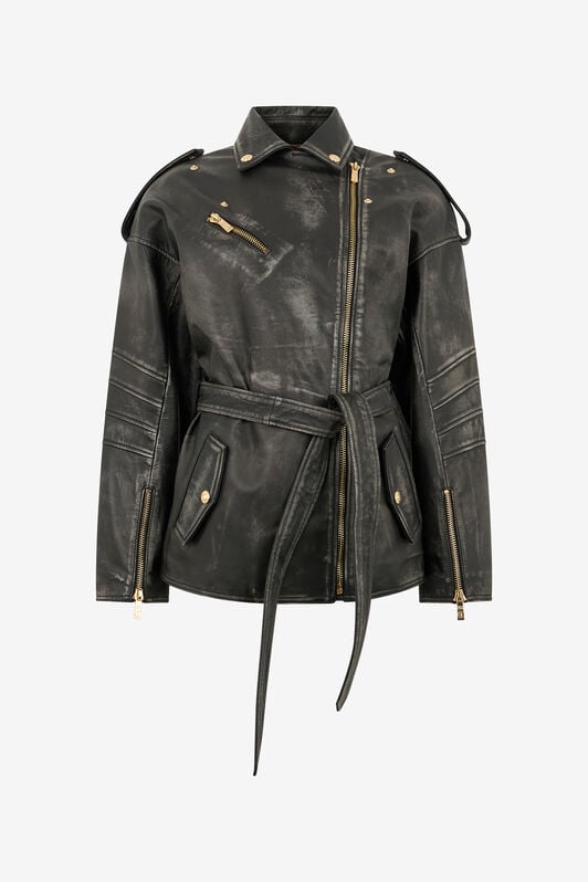 JC Veste en cuir noire JC Veste en cuir noire BLACK VFP007-VF475