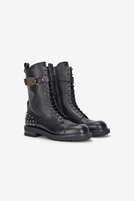 RC Combat Boots with RC Monogram Patch Noir VRS007-PZB05
