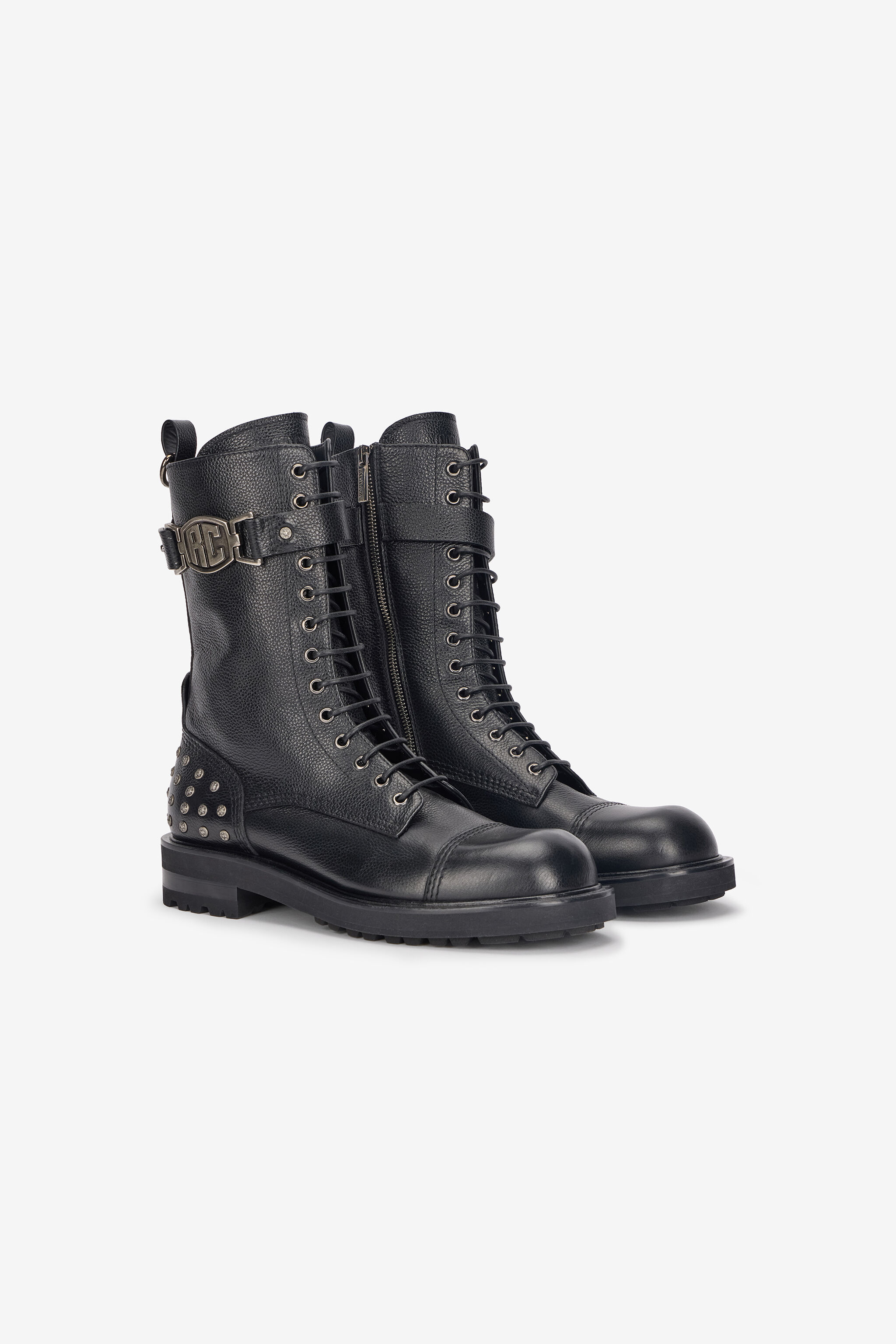 RC Combat Boots with RC Monogram Patch Noir VRS007-PZB05