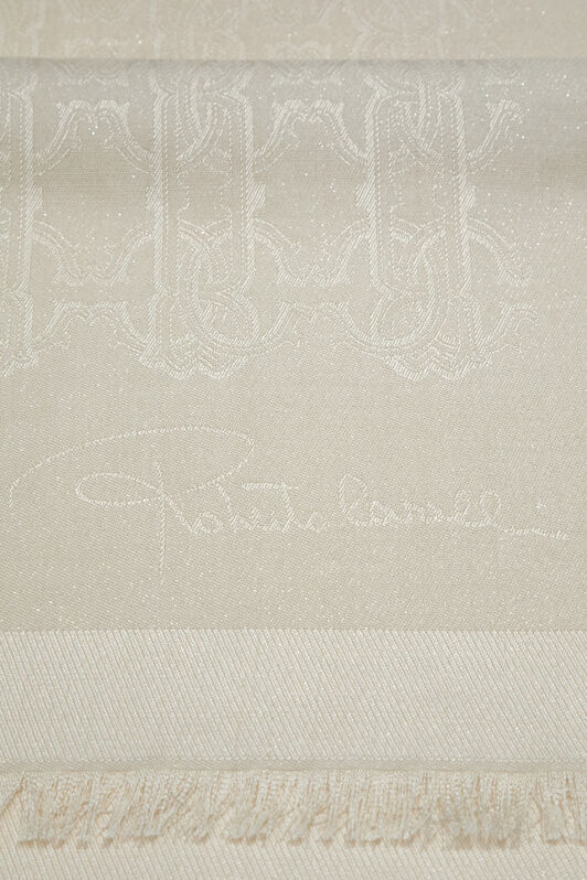 RC Scialle Roberto Cavalli con stampa RC MONOGRAM Avorio SYI00B-5IL61