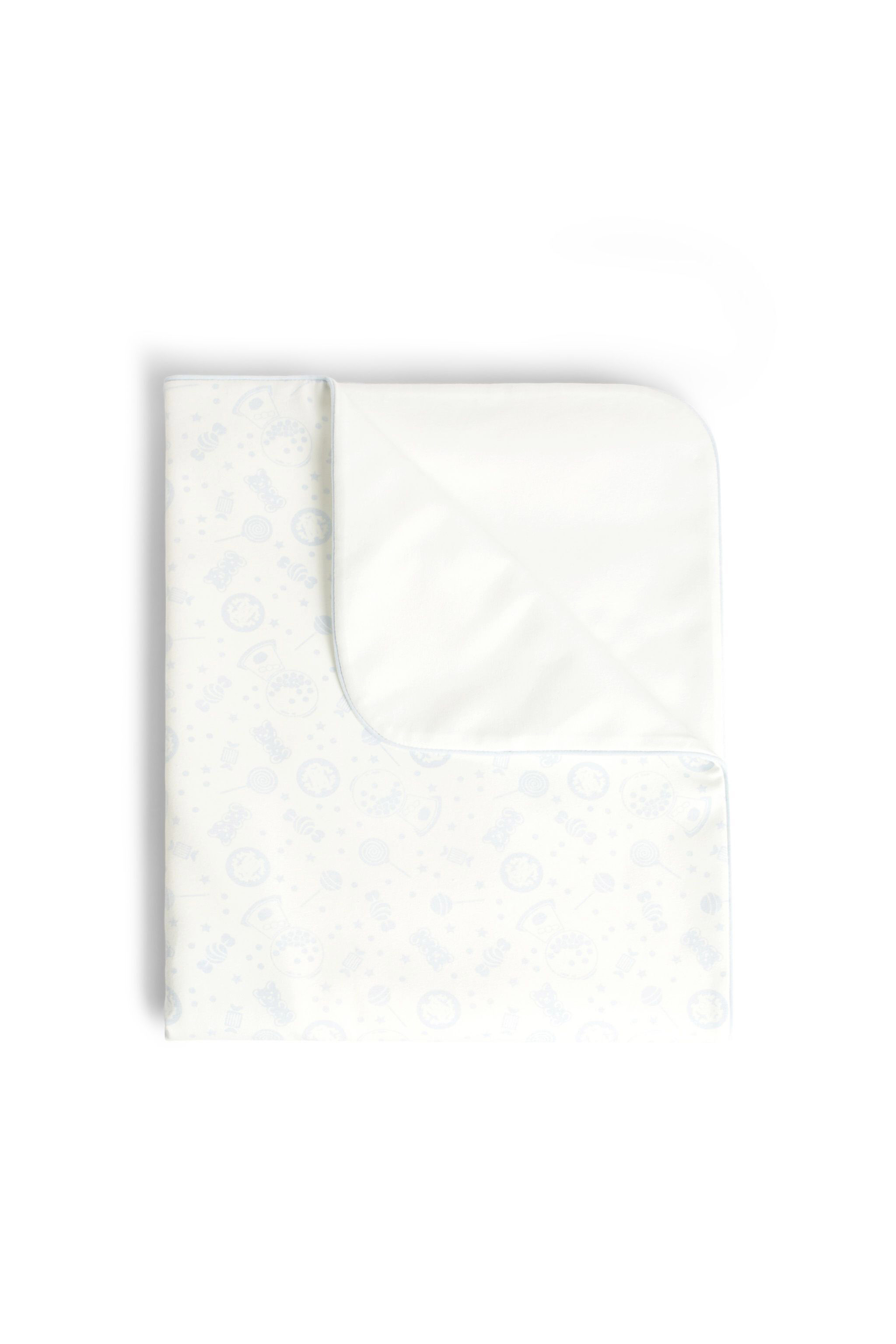 JU Baby-Decke mit Bonbon-Print MILKYWHITE/BABY BLUE JJT80L-JMS66