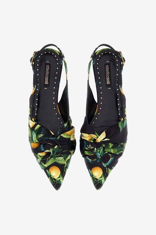 RC Slingback tacco basso The Pettegola in raso Nero SKS100-SE380