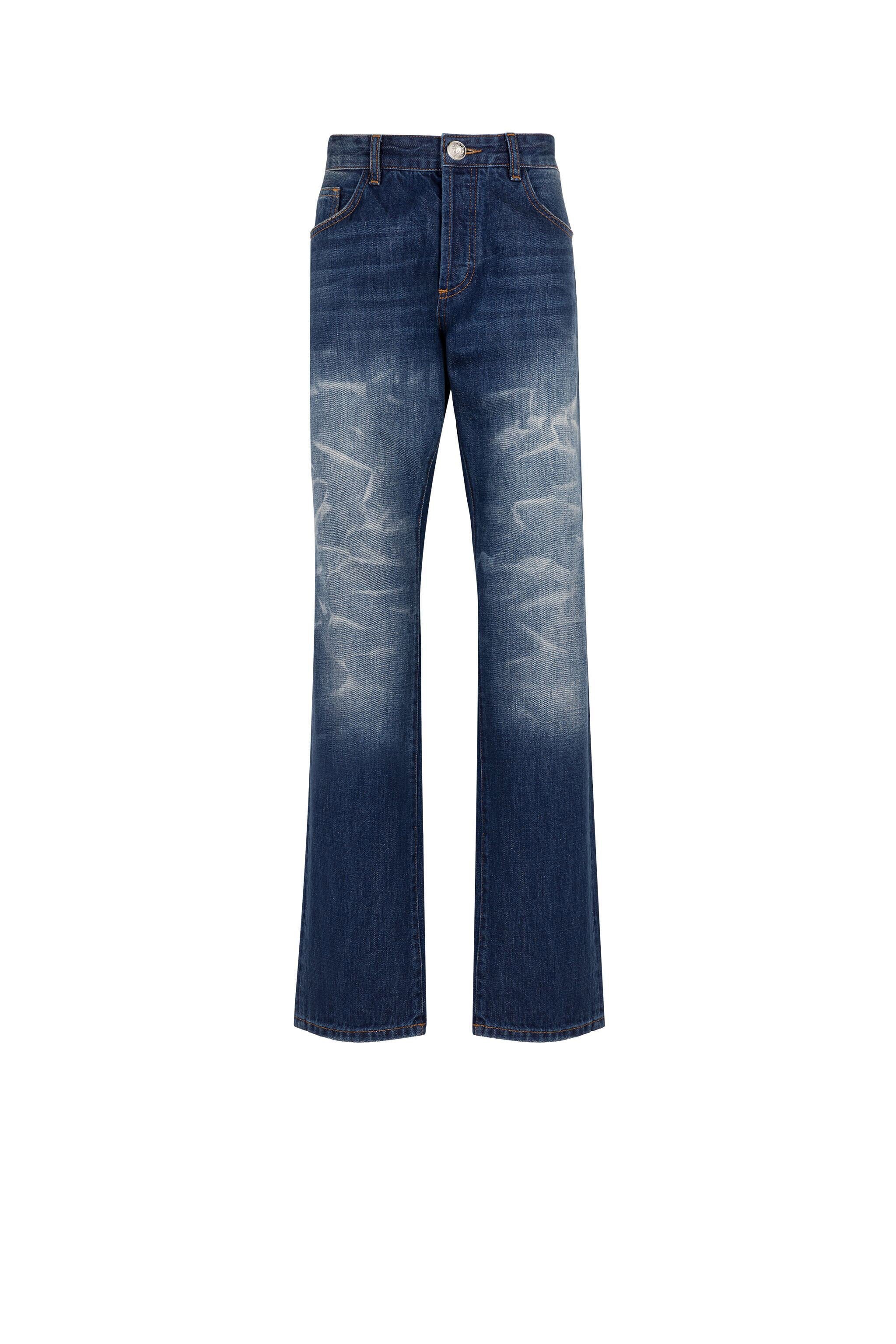 RC Tiger-Print Straight-Leg Jeans Dark blue JSJ20J-DY008