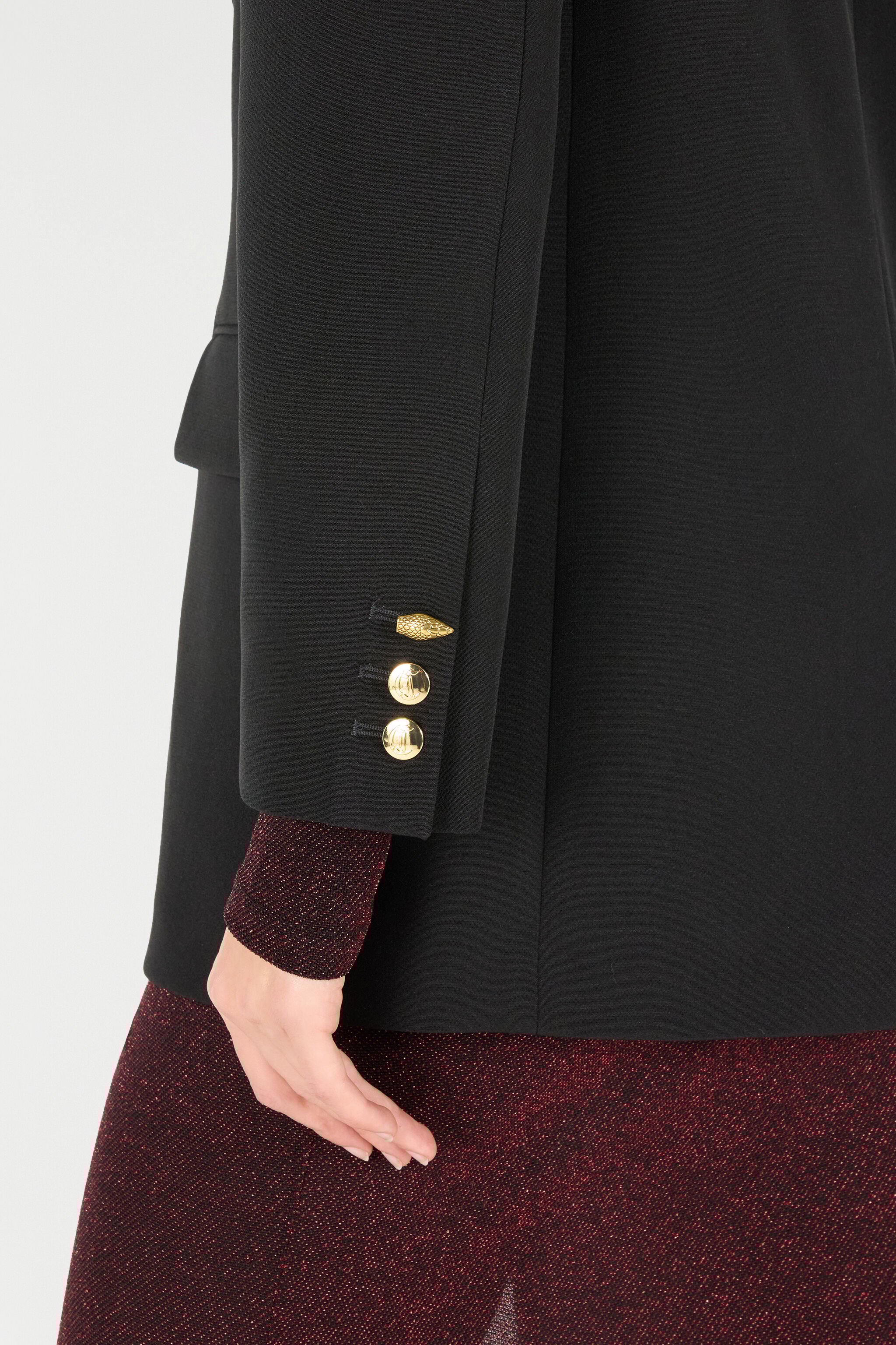 JC Jacket With Snake Button Black TFT148-TF215