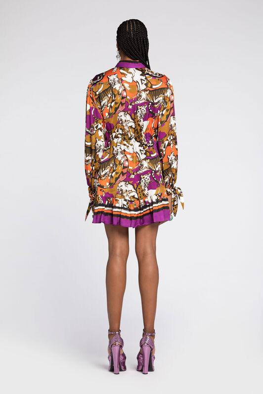 RC Animal-Print Shirt Dress RC Animal-Print Shirt Dress Purple RKT115-SZH06