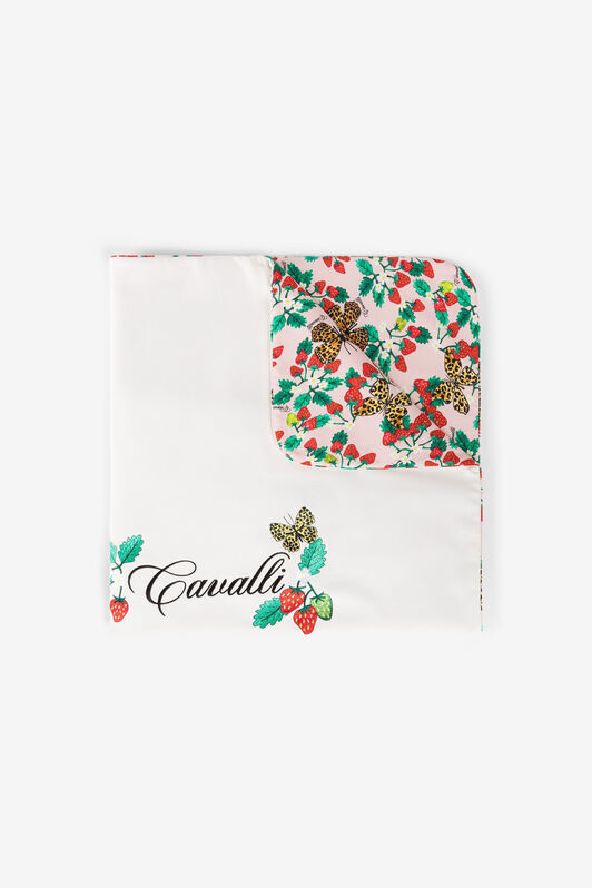 JU Strawberry And Butterfly-Embroidered Baby Blanket JU Strawberry And Butterfly-Embroidered Baby Blanket White QJT846-JV025