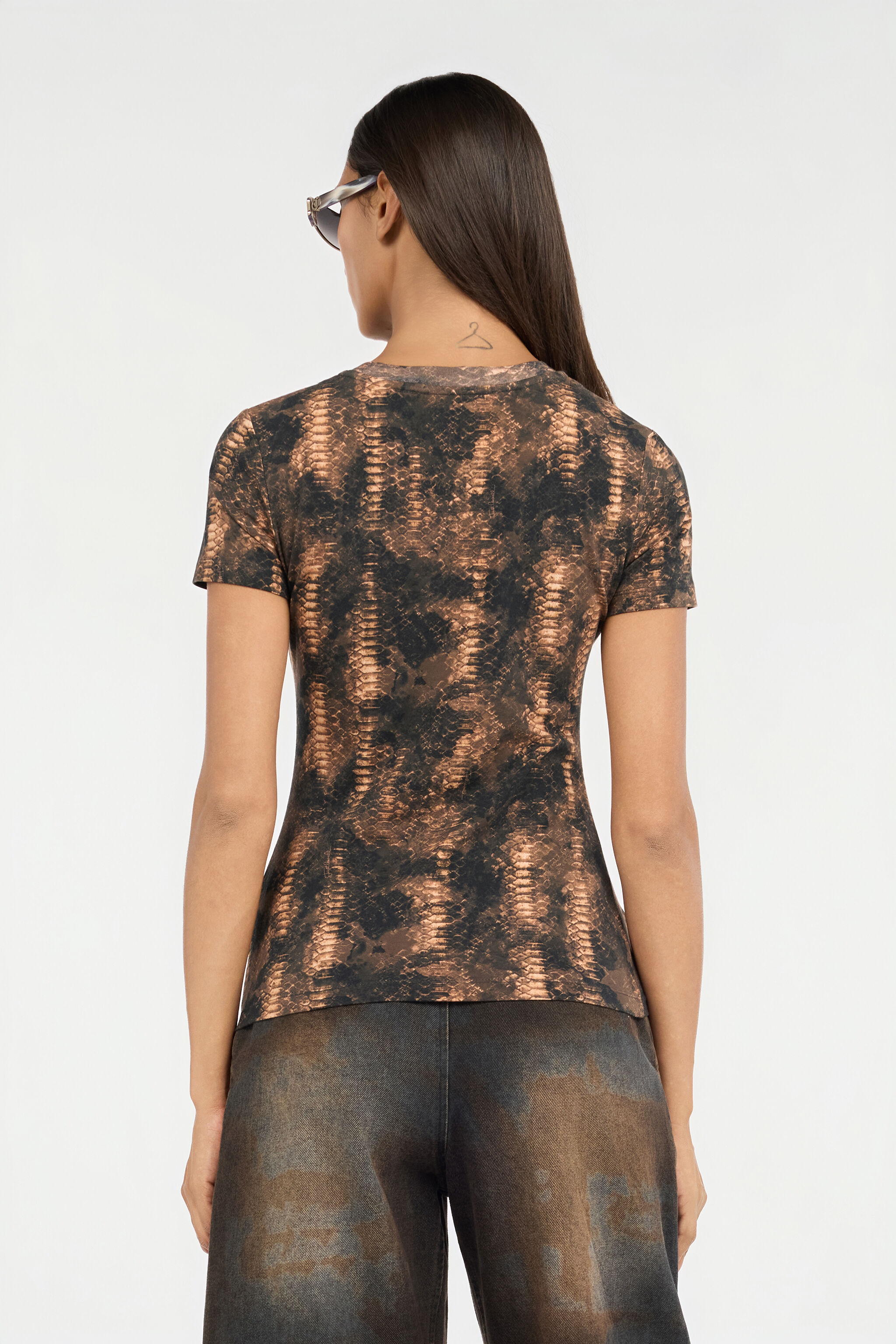 JC Python Print T-Shirt BRUNETTE VFT184-VF307