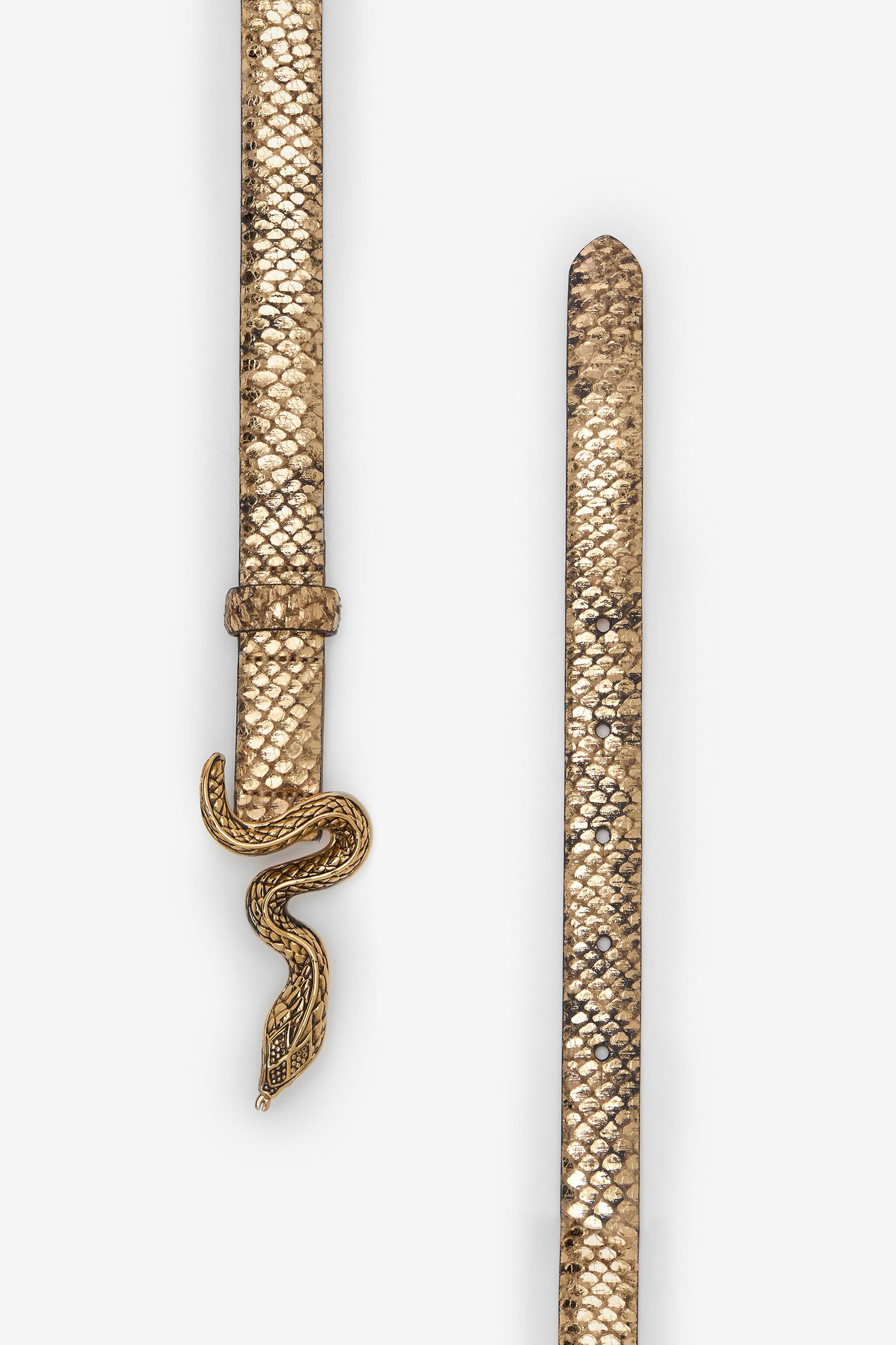 RC Cintura Con Motivo Python Dorato E Fibbia Serpente GOLD WWC002-PZS01