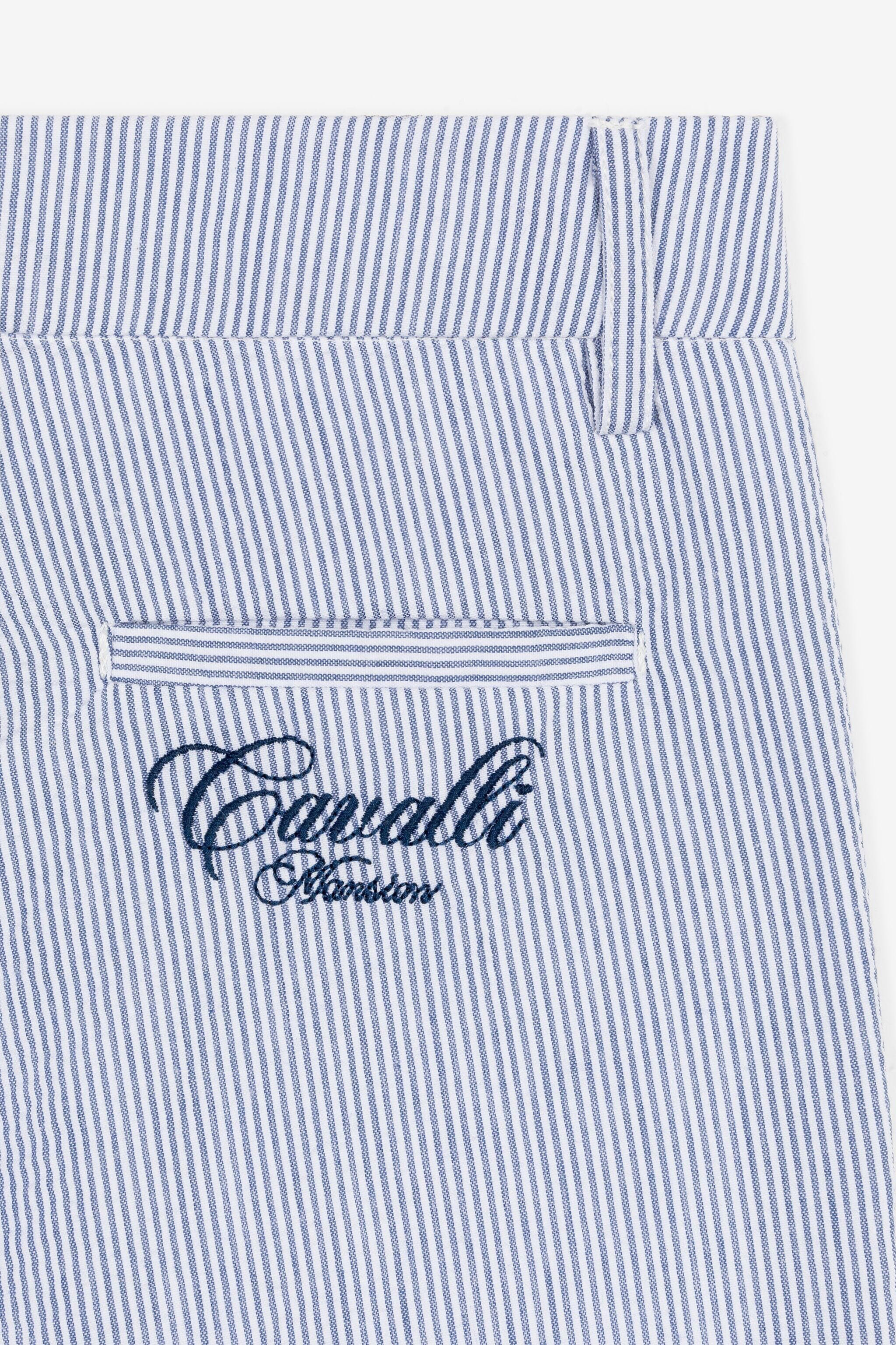 JU Short en crêpe à logo brodé Bleu clair OJT296-FT017