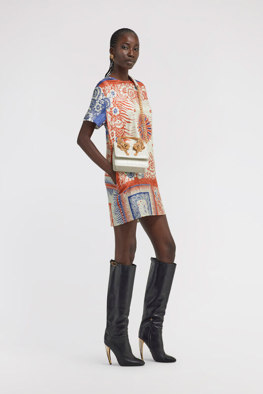 RC Bandana Print Dress Blue TKT101-4QN05