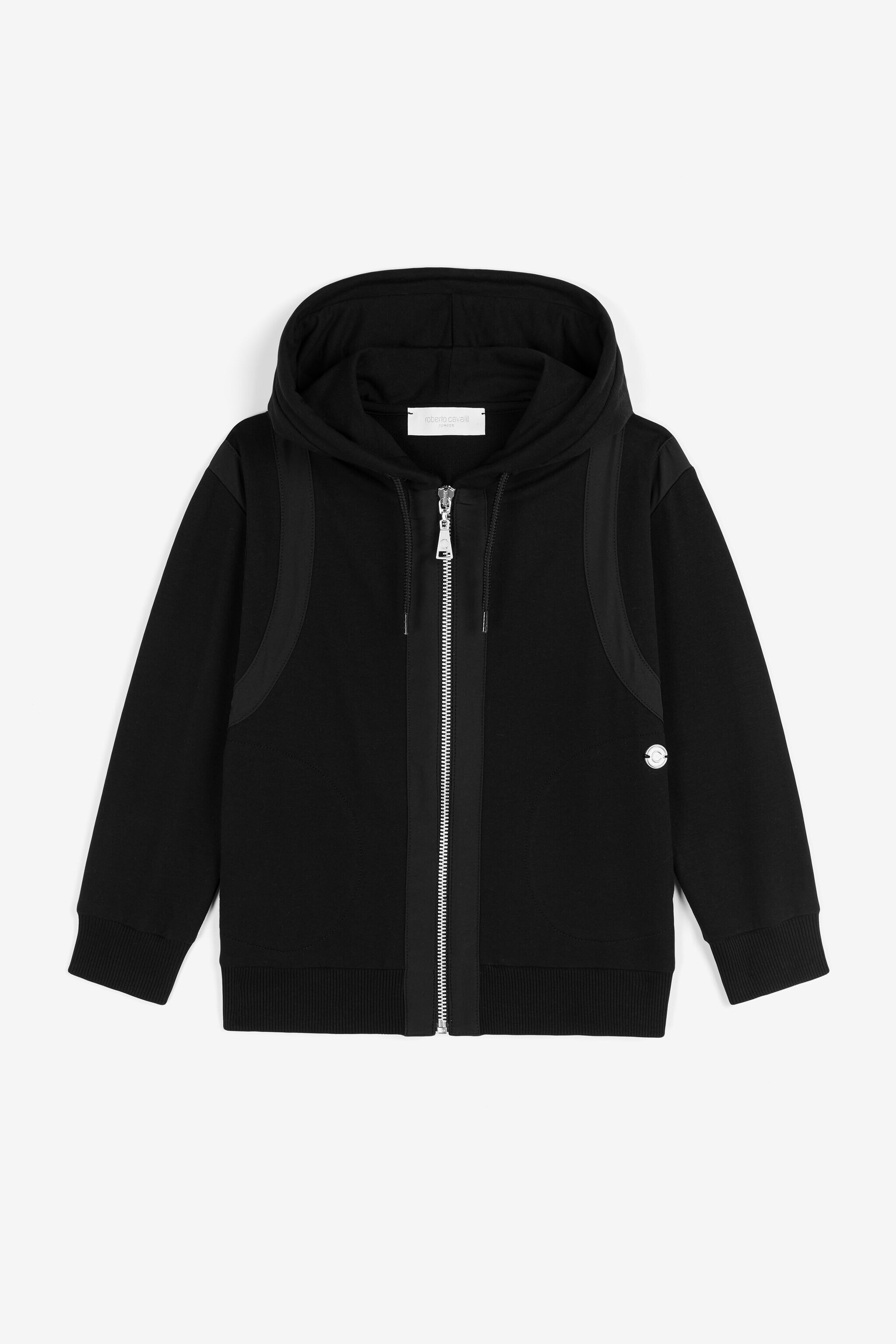 JU C Logo-Embellished Zip Hoodie Black OJT911-ISA2J