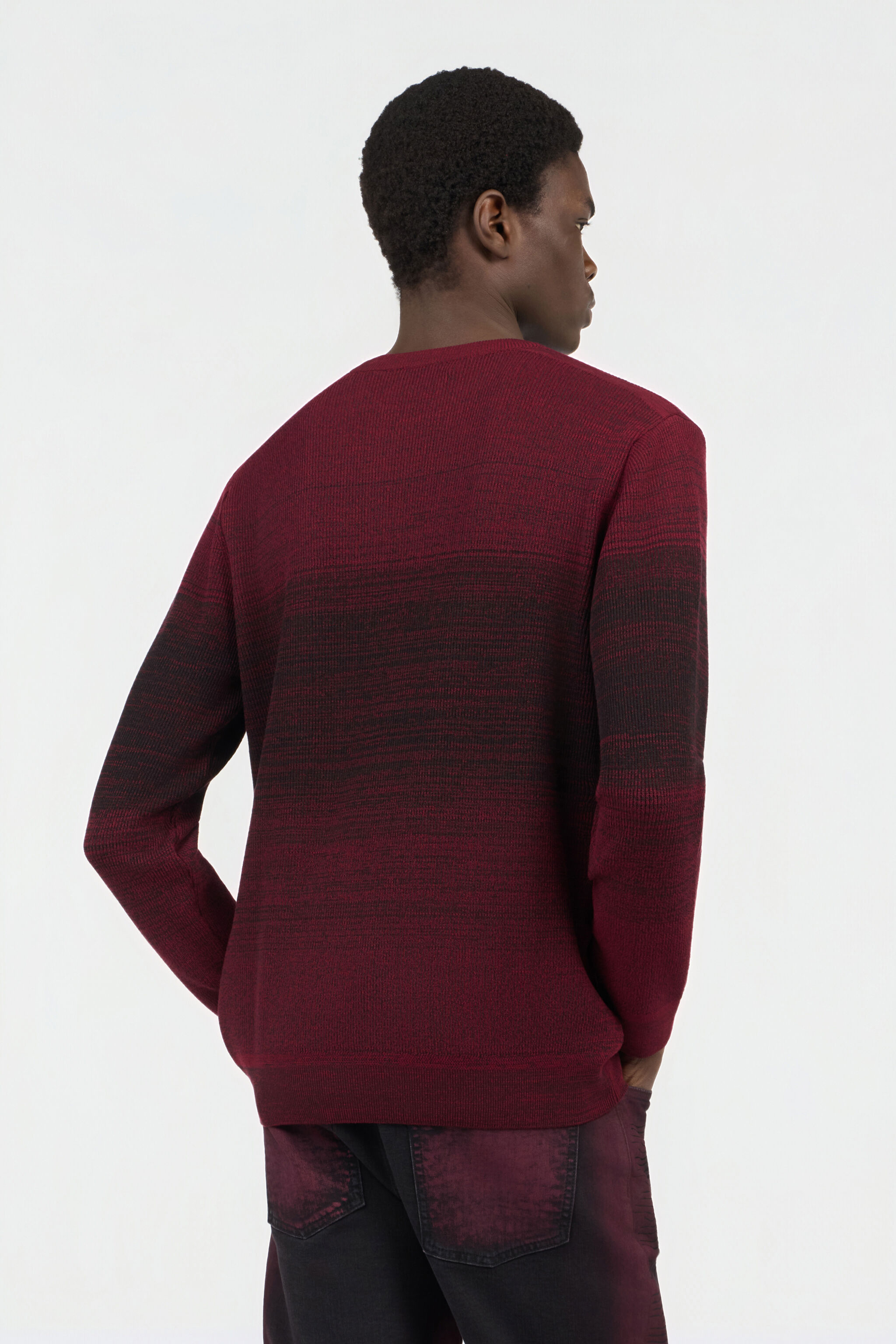 RC Pull En Coton Dégradé Bordeaux RED/BLACK SOM60A-MG001
