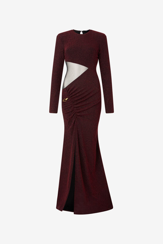 JC Long Dress With Maxi Cutout Purple TFT140-TF207