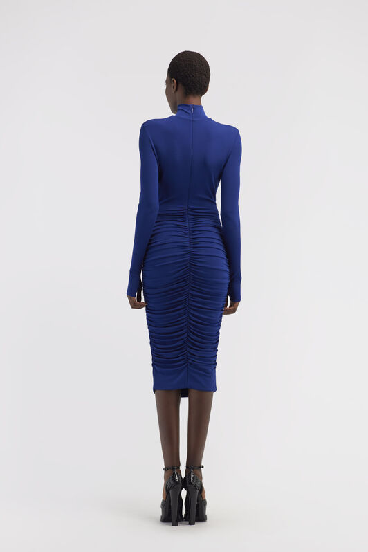 RC Midi dress with ruffles and stones Dark blue RWT141-JJ036