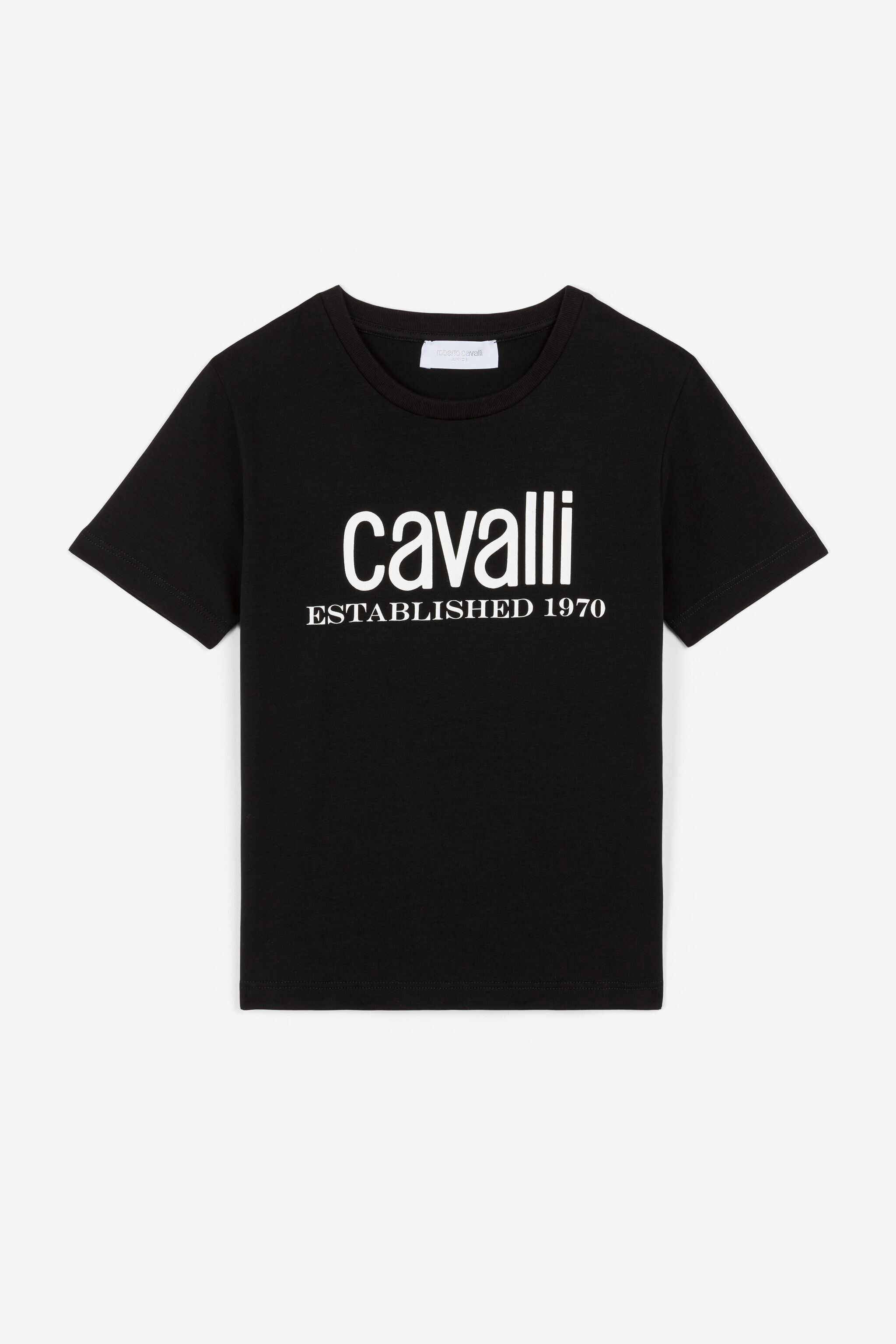 JU T-shirt con logo Nero OJT624-ISA2J