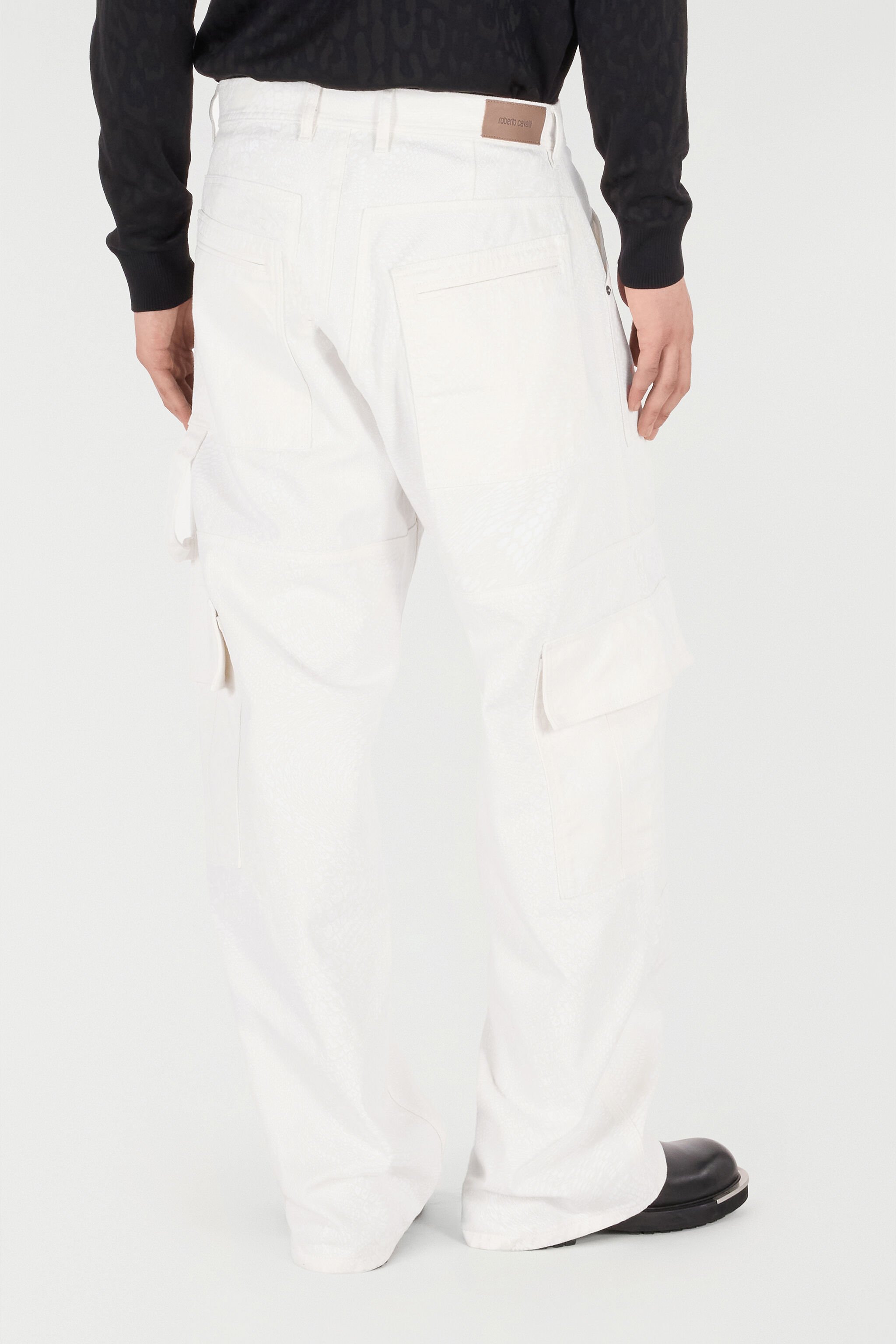RC Pantalon À Imprimé Python Et Poches Blanc URJ230-4NN53