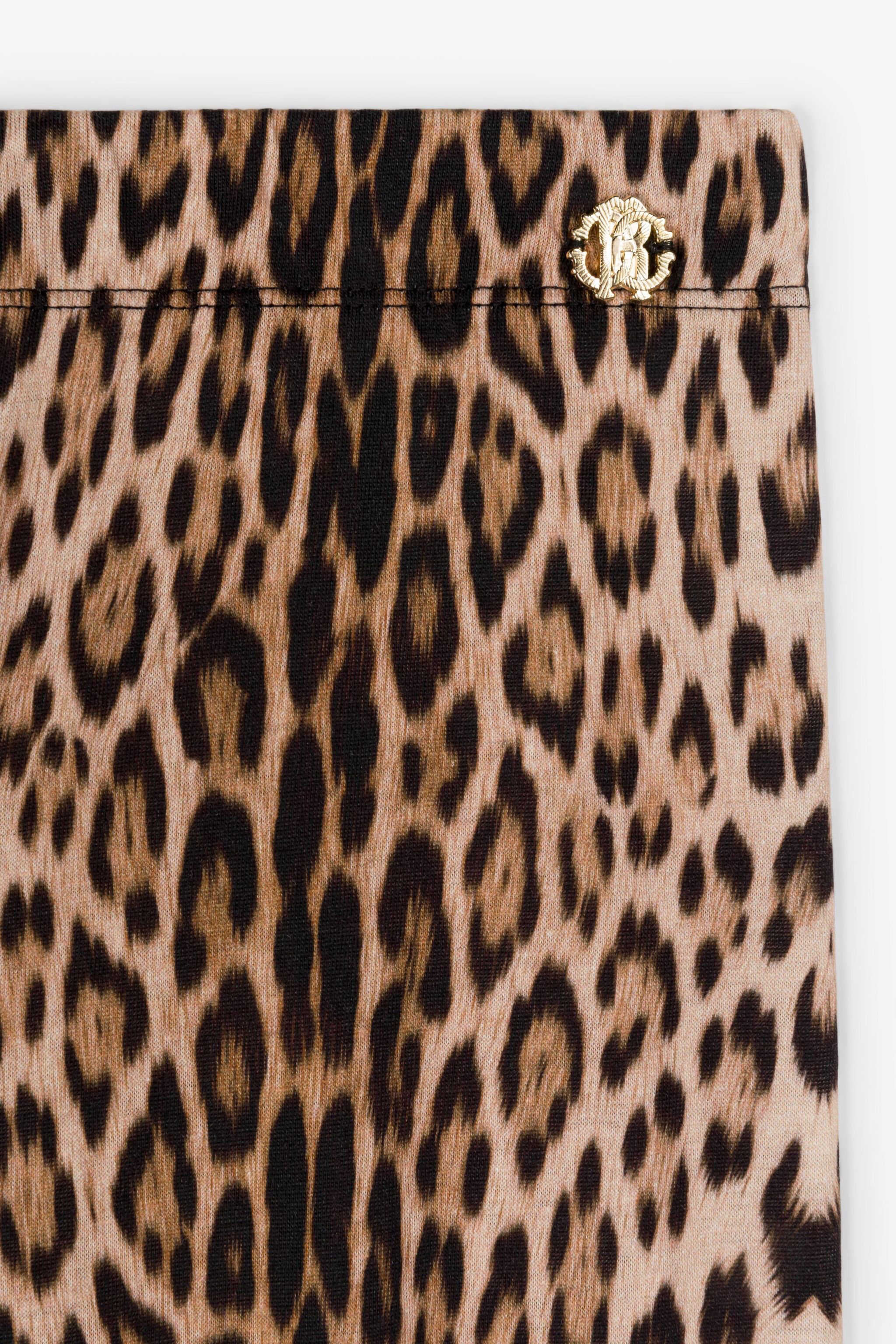 JU Leggins de algodón con estampado Jaguar Marrón claro RJT238-JFF65