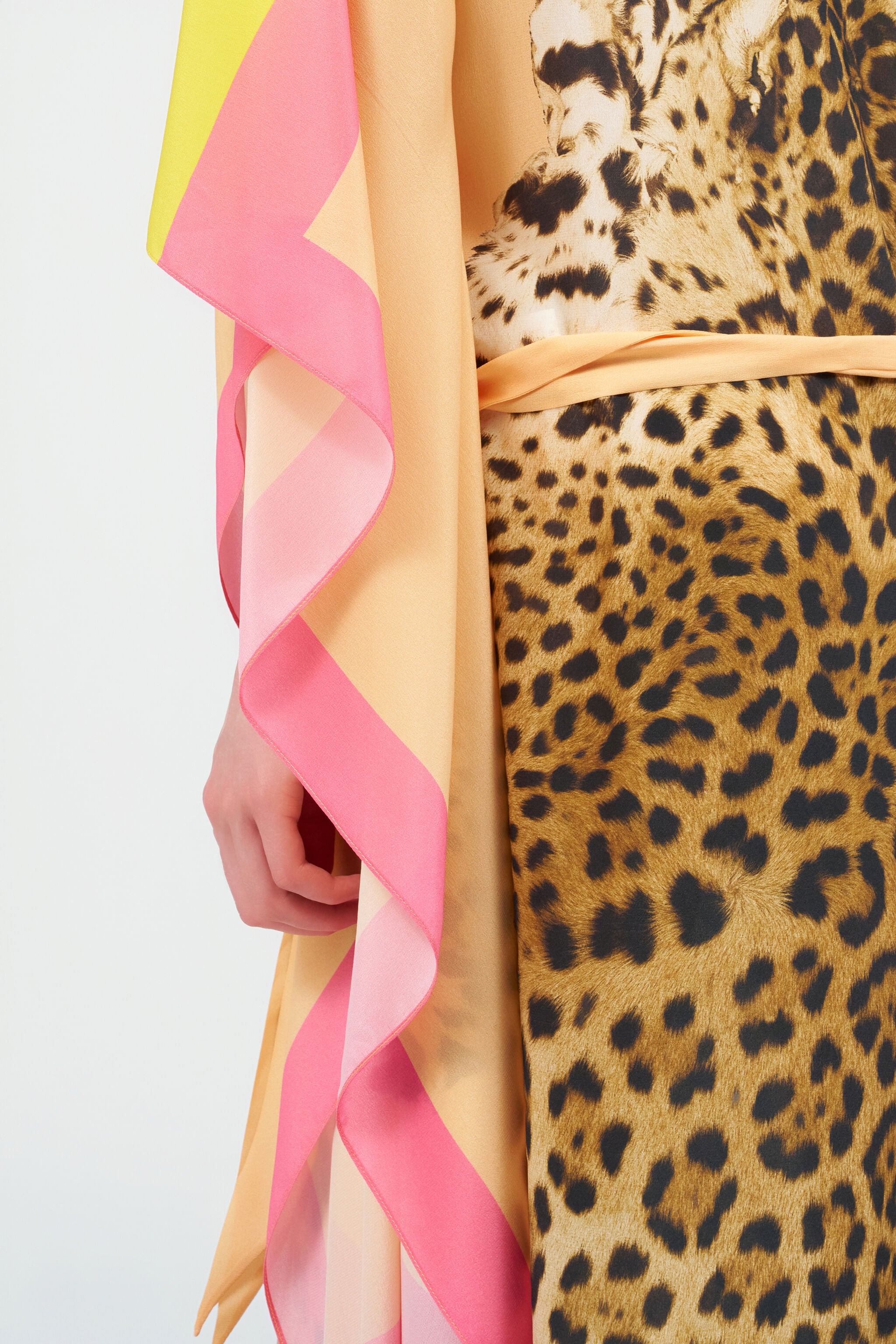 Silk Kaftan with Cavalli Pop Print in YELLOW for Women | Roberto