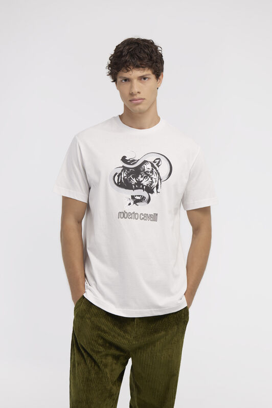 RC T-shirt con stampe Jaguar e Snake Bianco NOT60J-JD060