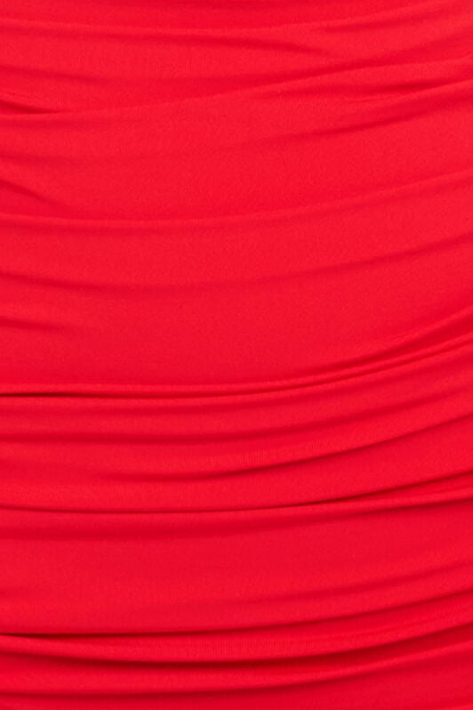 RC Draped Mini Dress CORAL RED WQT152-LL006