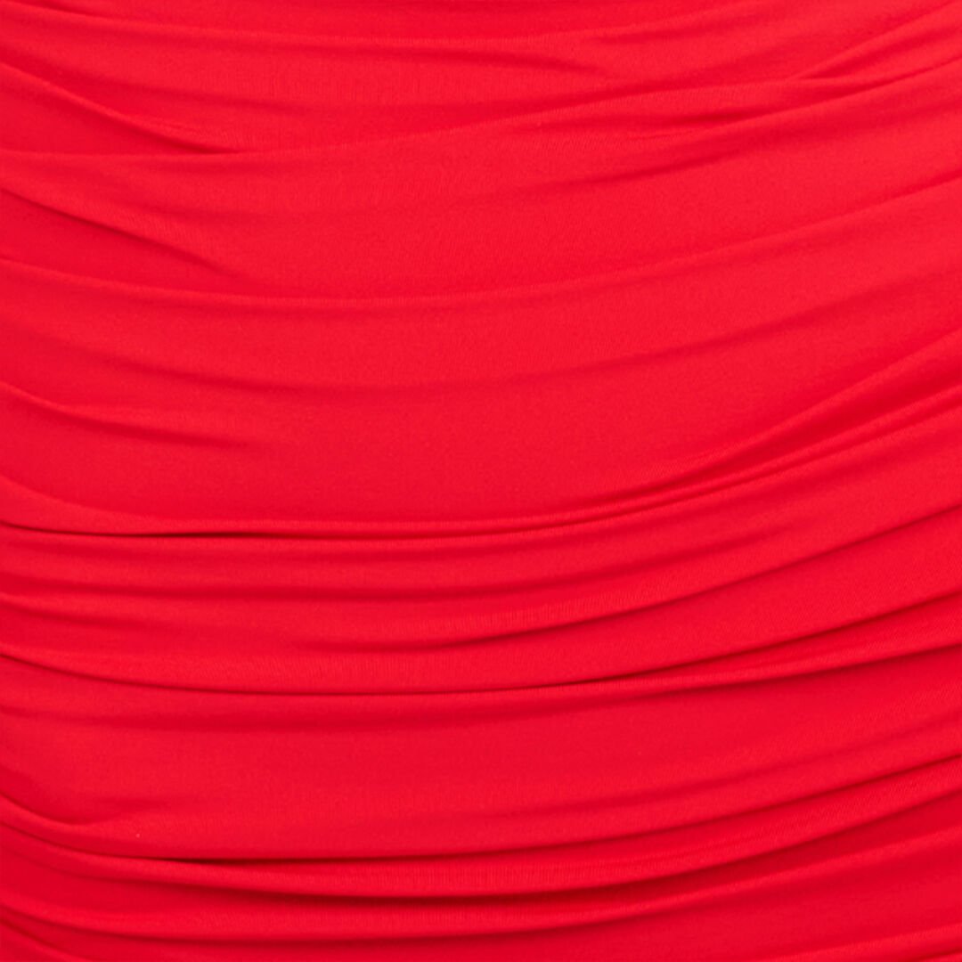 RC Draped Mini Dress CORAL RED WQT152-LL006