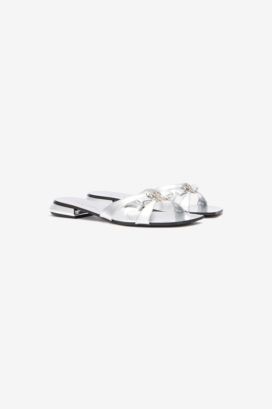 RC Low Sandals With Mirror Snake Monogram Silver UKS008-PZ048