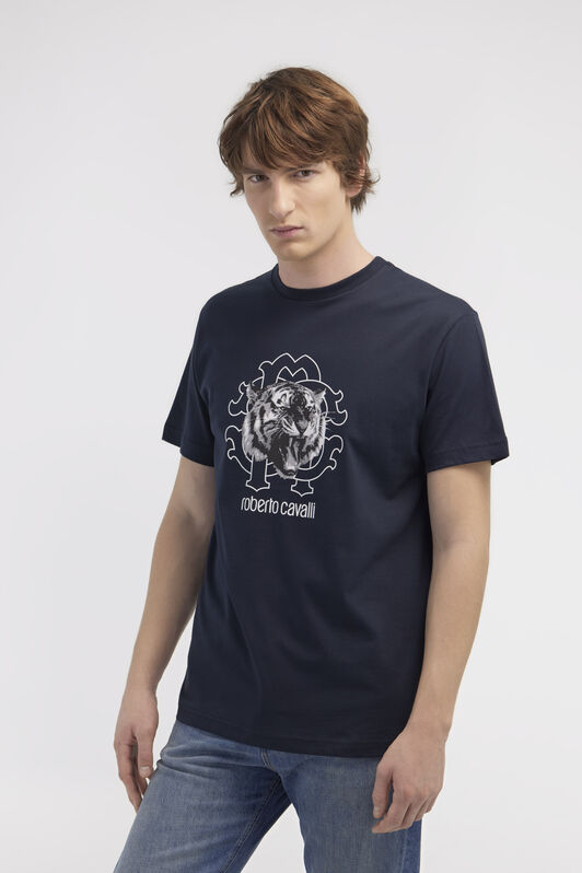 RC T-shirt with Jaguar logo and print Bleu foncé NOT60Q-JD060