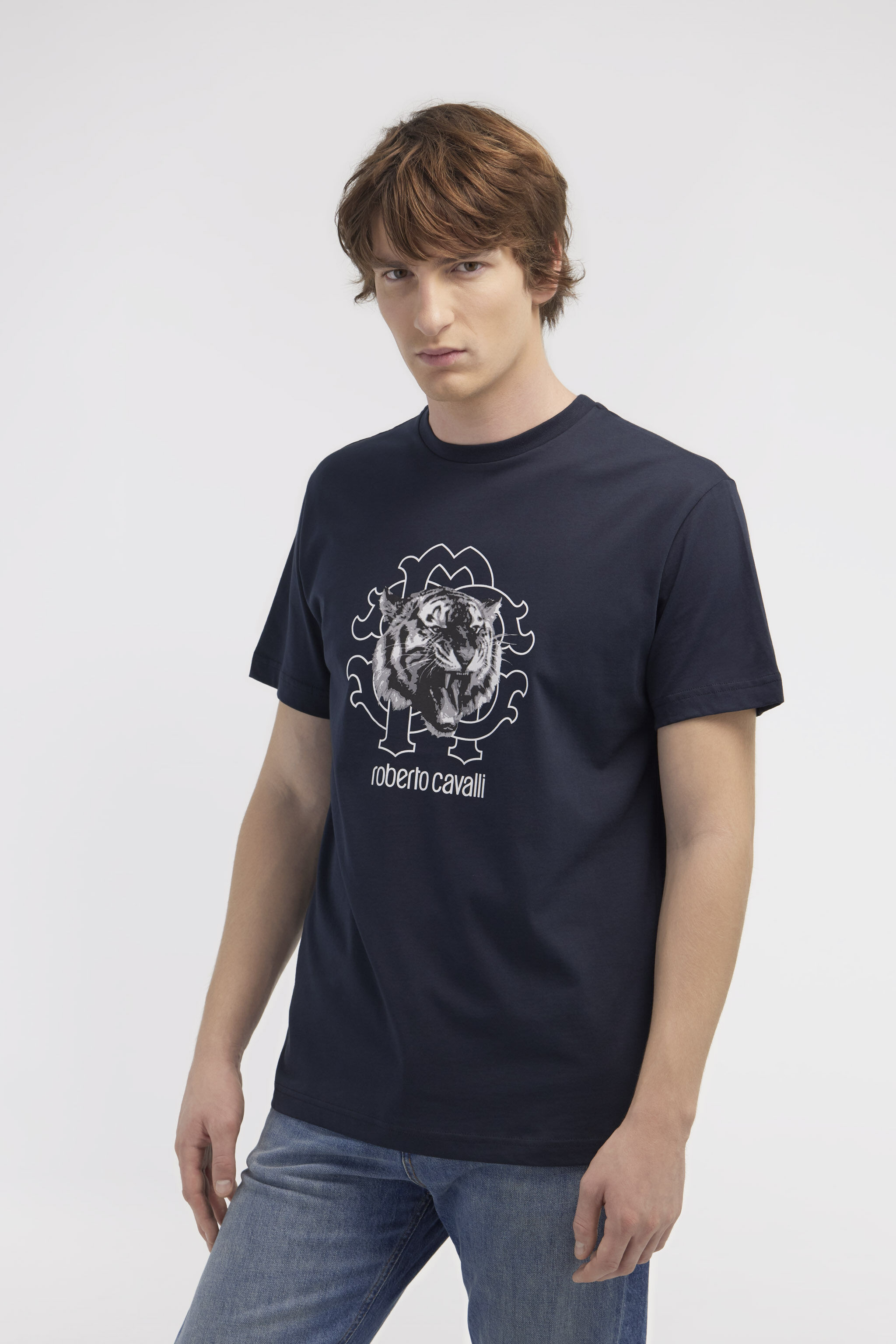 RC T-shirt with Jaguar logo and print Bleu foncé NOT60Q-JD060