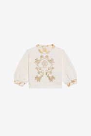 JU Sweat-Shirt En Coton Ivoire MILKY WHITE TJT662-CF050