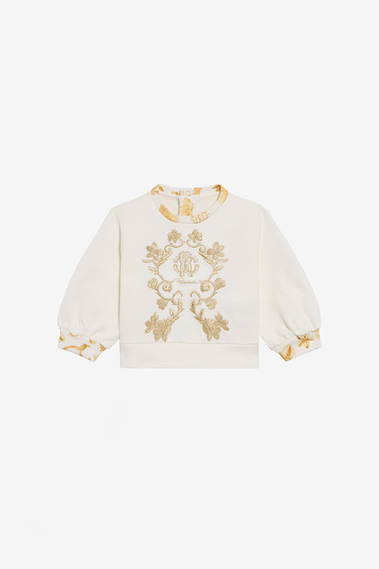 JU Sweat-Shirt En Coton Ivoire MILKY WHITE TJT662-CF050