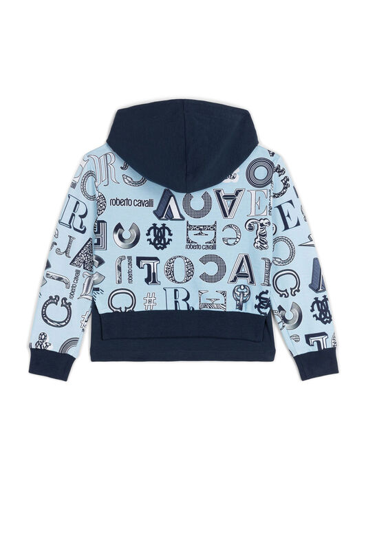 JU Abstract Logo-Print Hoodie Hellblau MJT90D-HUB63