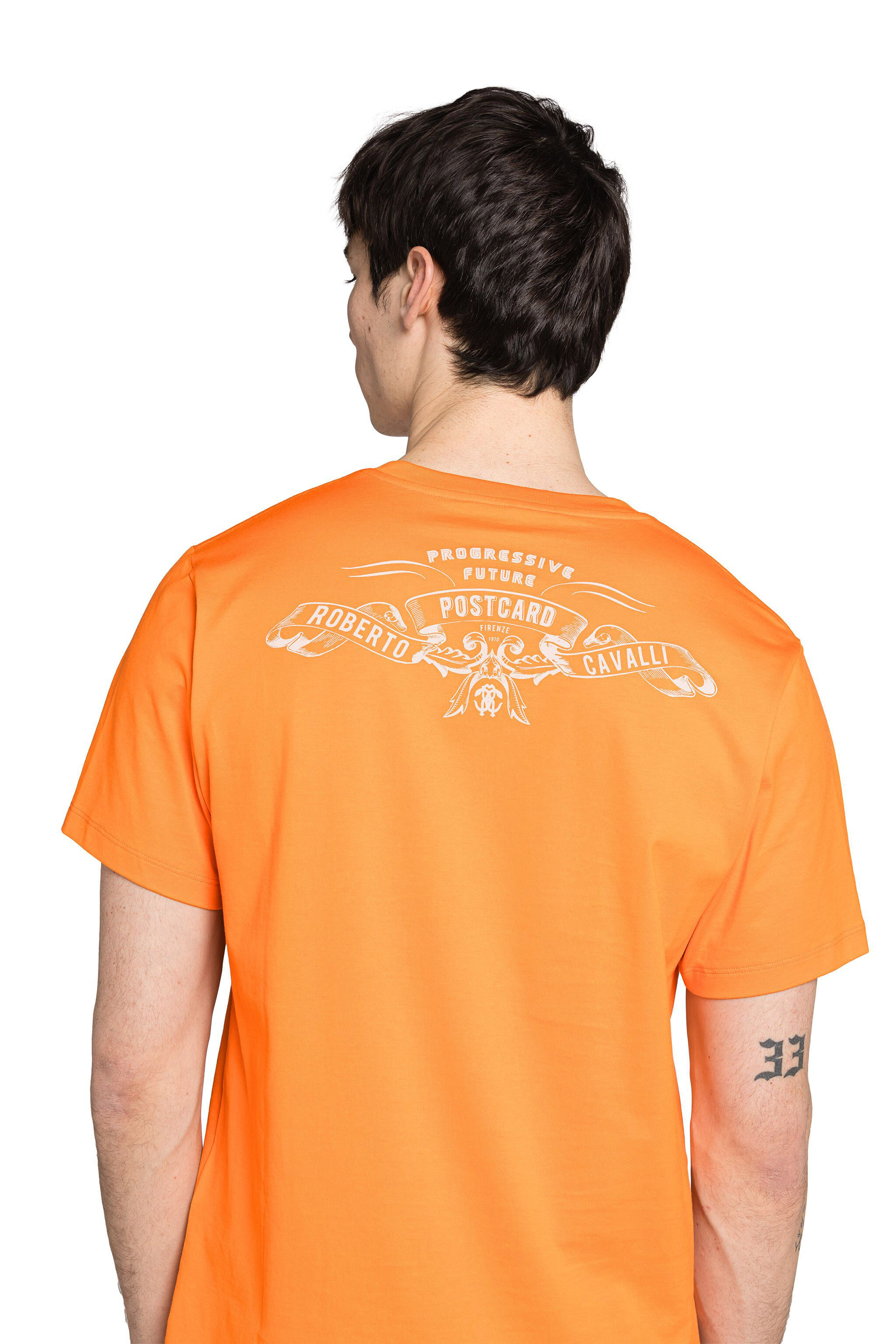 RC Logo And Graphic-Print T-Shirt TANGERINE KNT605-JD060