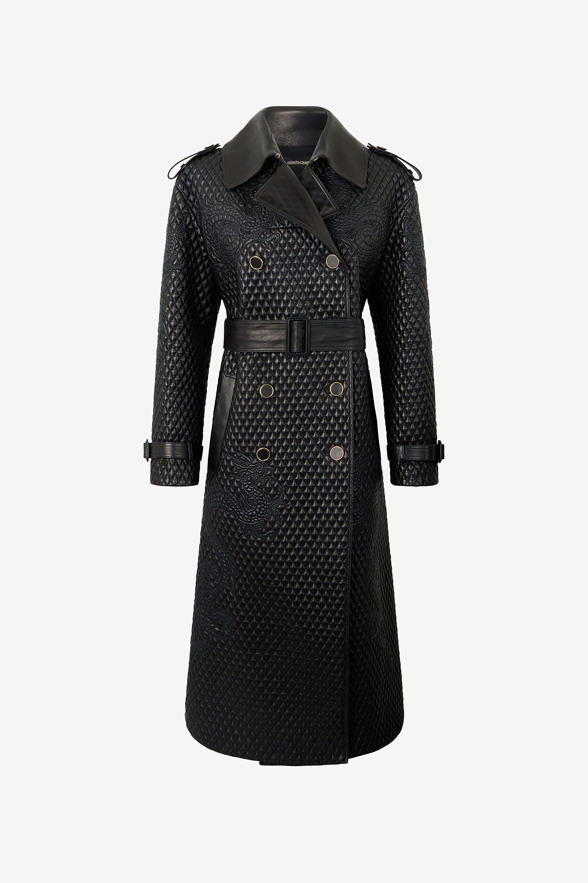 RC Long Trench Coat with Dragons Black VQP501-PN003