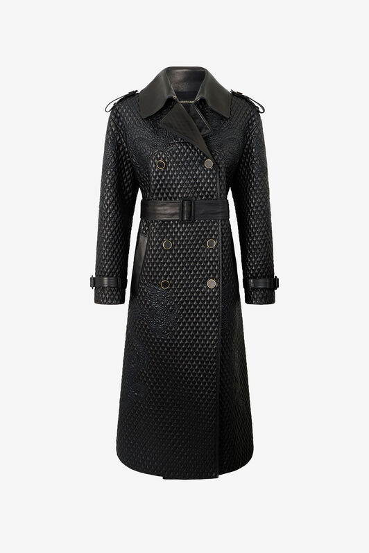 RC Long Trench Coat with Dragons RC Long Trench Coat with Dragons Black VQP501-PN003