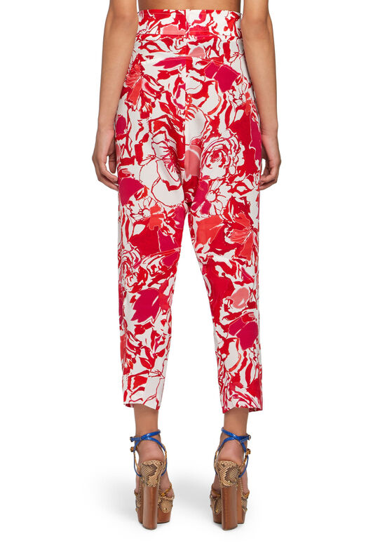 RC Hydrangea print cropped trousers Red IQT205-SQP69