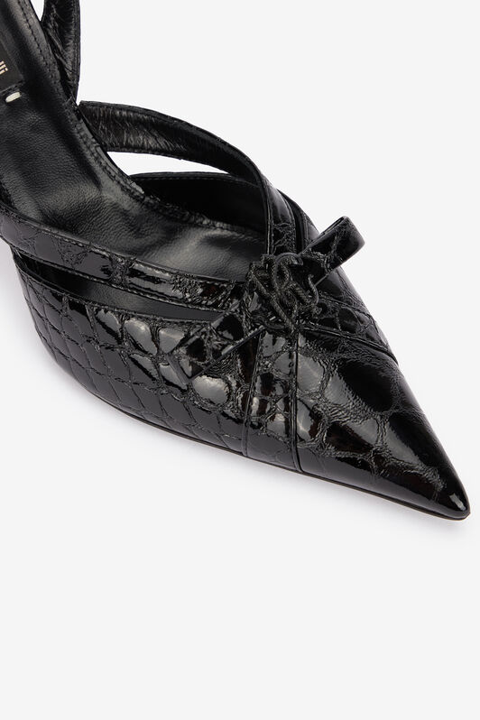 RC Crocodile Slingbacks Black UKS010-PZV97