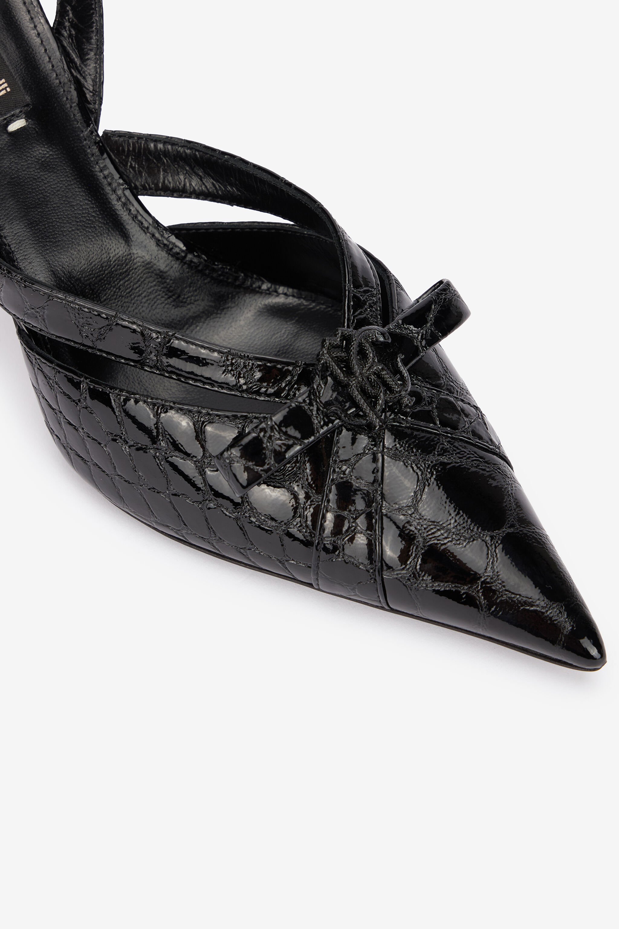 RC Crocodile Slingbacks Black UKS010-PZV97