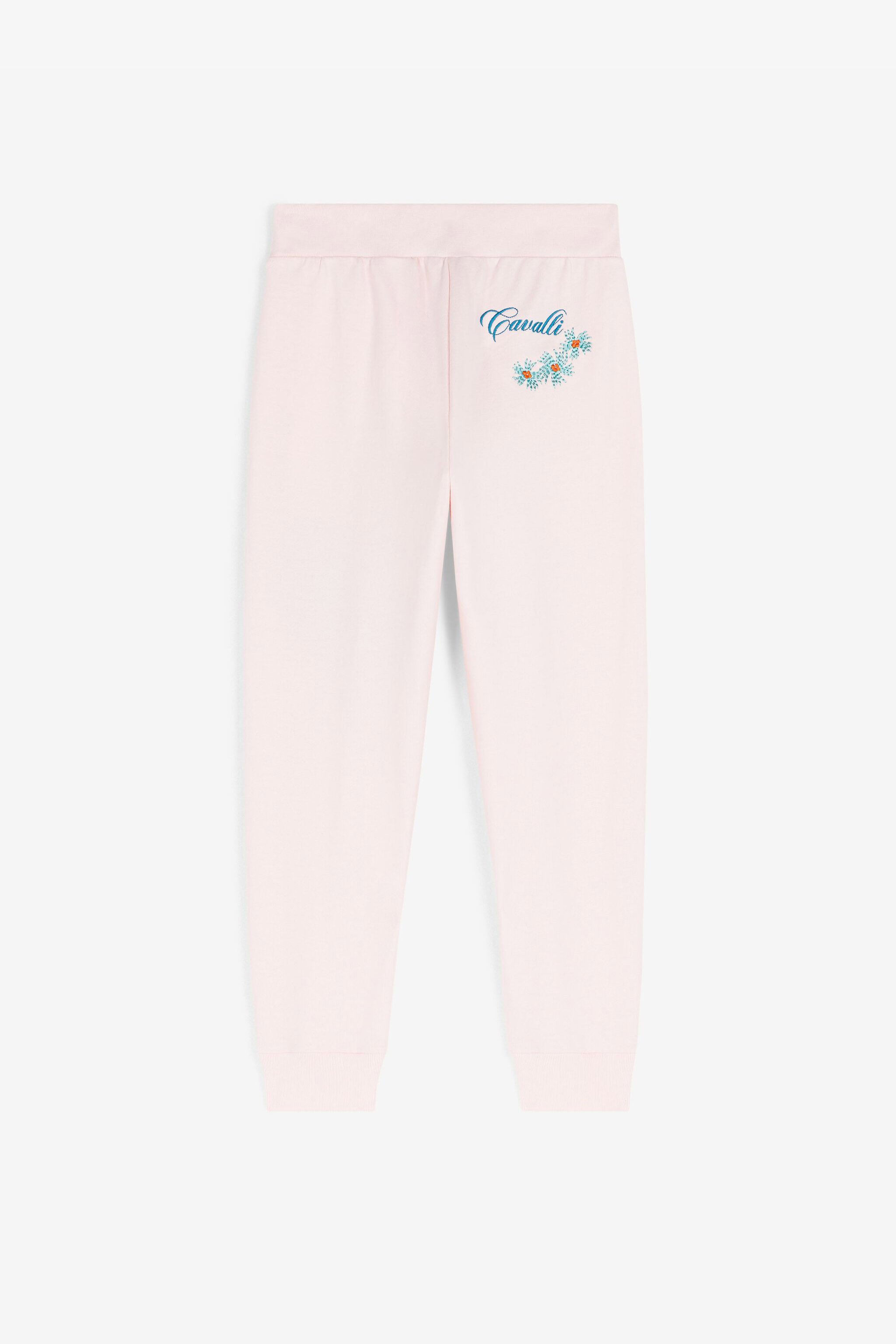 JU Flower-Embroidered Cotton Sweatpants Pink RJT240-CF050